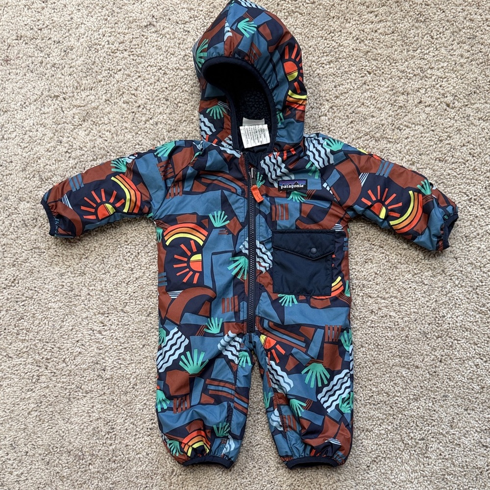 Patagonia Multicolor Baby Snowsuit with Hood